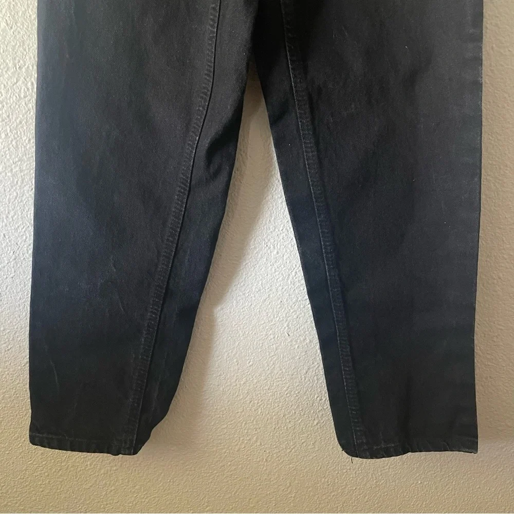 Vintage Curfew Tapered Jeans Girls 14 Slim (23x26) Black Distressed Cotton